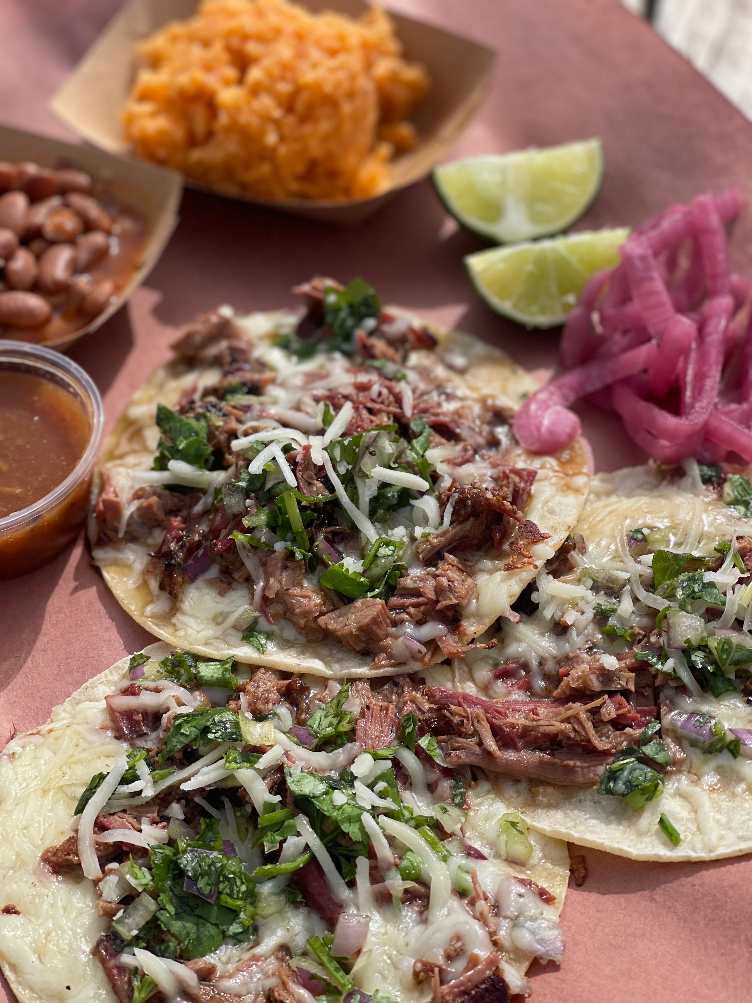 Brisket Barbacoa Taco Plate Rejino Barbeque